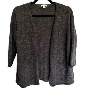 J.Jill, Pure Jill, Size XS, Gray Marled Knit Open Cardigan, Cotton, Soft, EUC